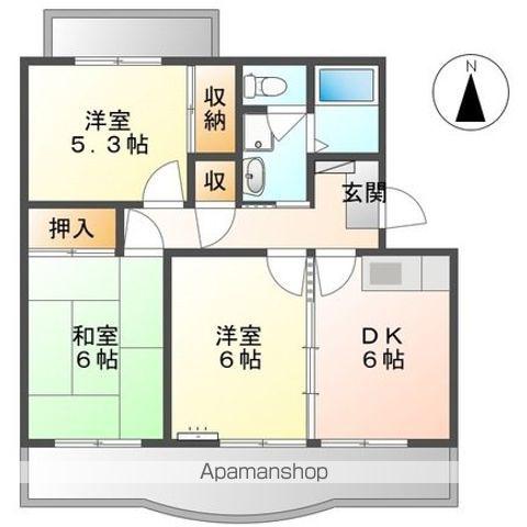 ベルスウィング(3DK/1階)の間取り写真