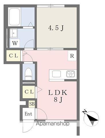 セミデタッチドハウス朝美(1LDK/1階)の間取り写真