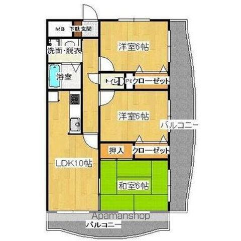 ヴェルドミール藤崎(3LDK/2階)の間取り写真