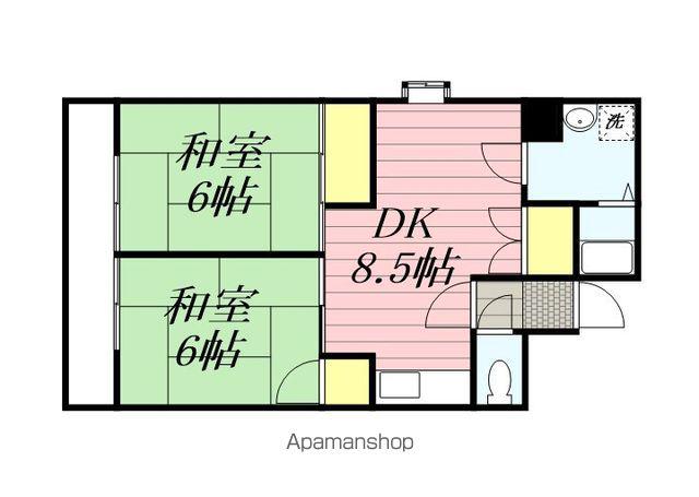 カーサオガワ(2DK/3階)の間取り写真