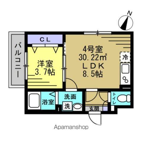 AJ南流山(1LDK/1階)の間取り写真