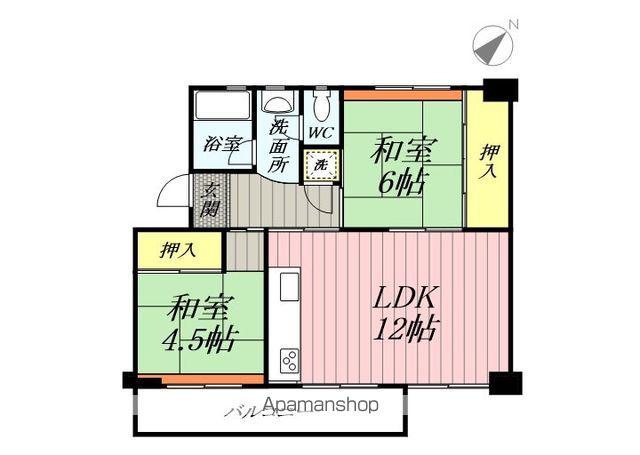 みさと団地12街区3号棟(2LDK/5階)の間取り写真
