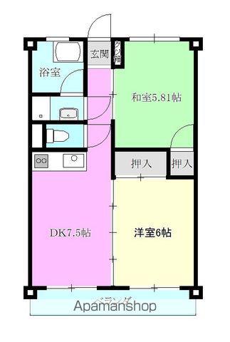 山口ビル(2DK/2階)の間取り写真