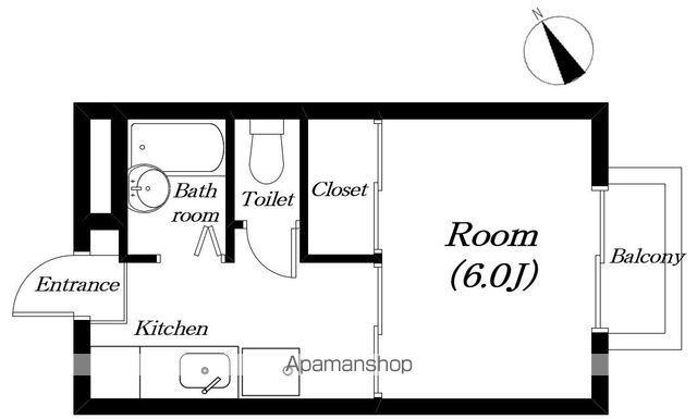 TOMIIハイツⅡ(1K/2階)の間取り写真