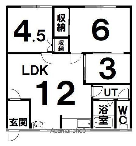 藤原マンション(3LDK/2階)の間取り写真