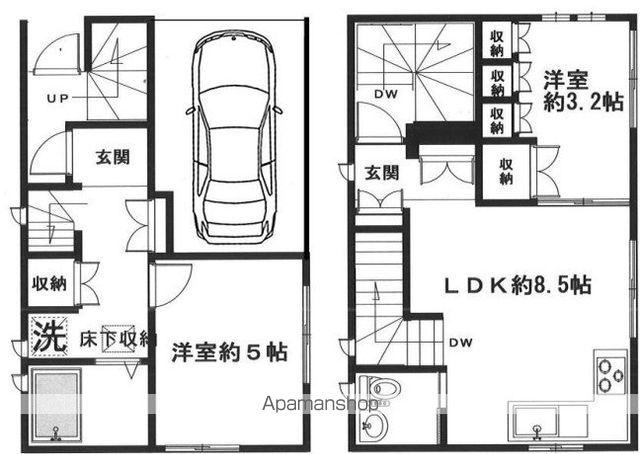 ウィステリア(2LDK/1階)の間取り写真