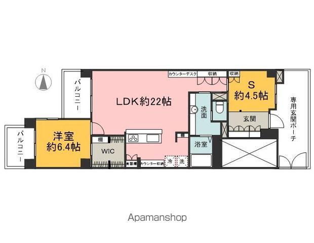 プランヴェール入間武蔵野(1SLDK/6階)の間取り写真