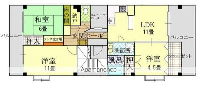 TKビル(3LDK/4階)の間取り写真
