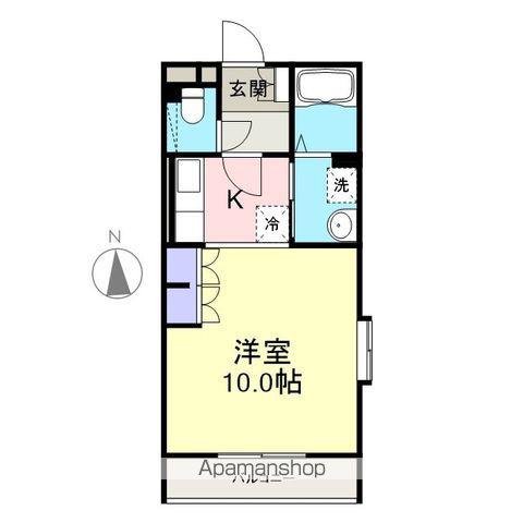 ガーデナ福島(ワンルーム/4階)の間取り写真