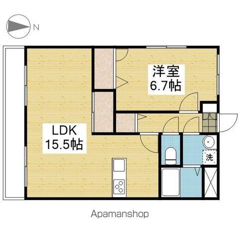 マリベール南梅本B棟(1LDK/1階)の間取り写真