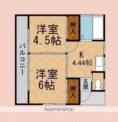 東武鉄道東上線 ふじみ野駅 徒歩24分 1階建 築55年(2K)の間取り写真