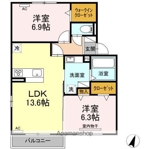 ラベージュ(2LDK/2階)の間取り写真