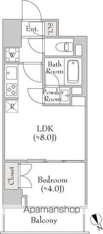ルミーク関内(1LDK/4階)の間取り写真