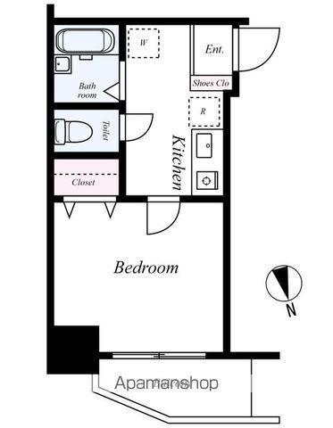 クレアシオン早稲田(1K/3階)の間取り写真
