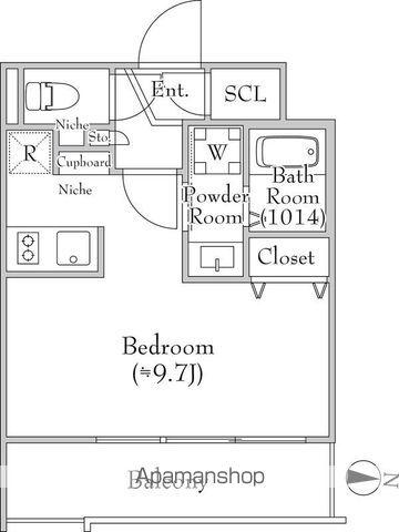 レクシード目白(1K/4階)の間取り写真