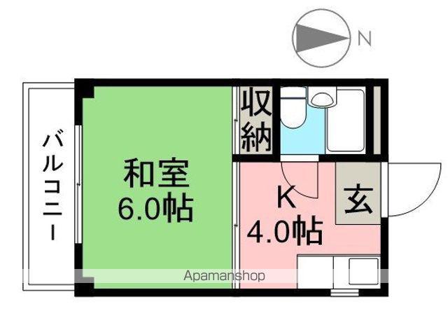 パレス幸(1K/3階)の間取り写真