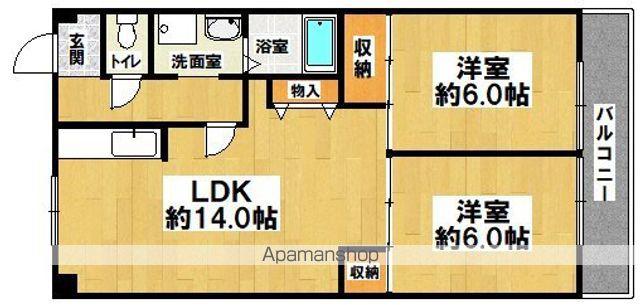 エクセルライフ我孫子(2LDK/3階)の間取り写真