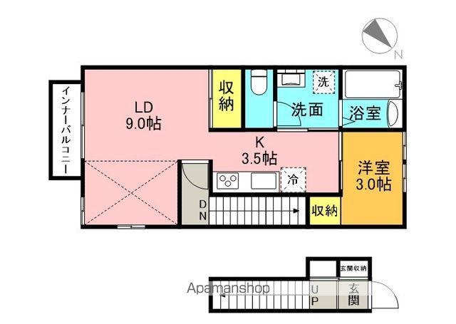 BELLE LEAD ROOTS(1LDK/2階)の間取り写真