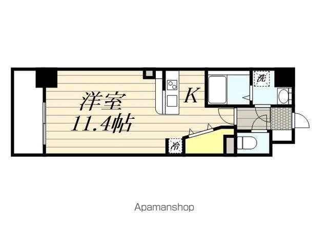 LUXCAS FUKUOKA イースト(ワンルーム/4階)の間取り写真
