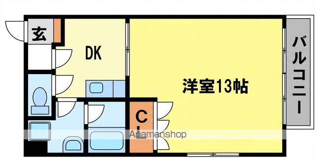 ヴィラ栗東(1K/3階)の間取り写真