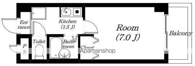 ベルメゾン(1K/2階)の間取り写真