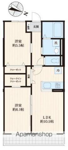 BELLE FORET(2LDK/3階)の間取り写真