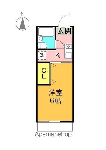 シティハイム城南C(1K/1階)の間取り写真