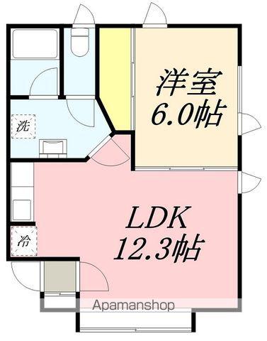 ハイムカルミア(1LDK/1階)の間取り写真