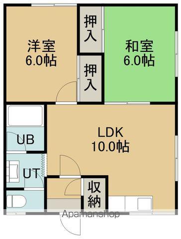 大島荘(2LDK/2階)の間取り写真