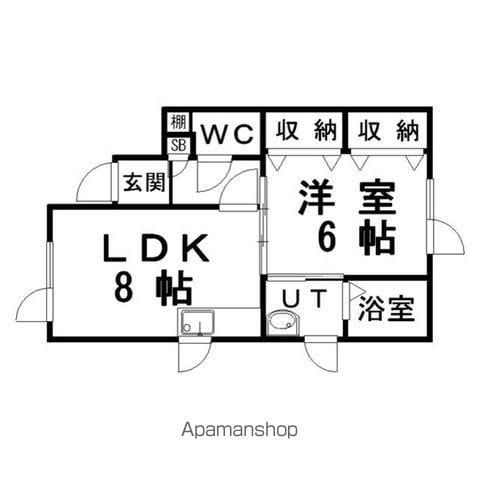 FOUR FORSE(1DK/1階)の間取り写真