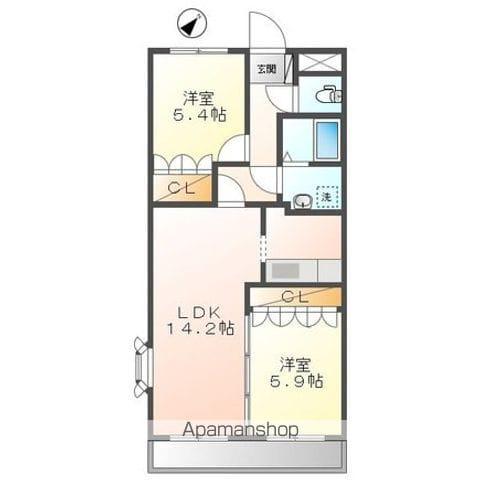 サンクレールⅢ(2LDK/2階)の間取り写真