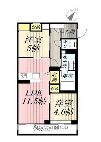 グランディール(2LDK/3階)の間取り写真