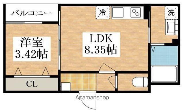 コマグレイス天美(1LDK/1階)の間取り写真