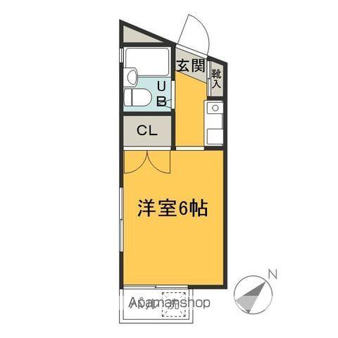 レジデンス川寺(ワンルーム/2階)の間取り写真