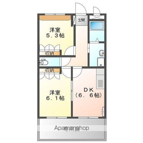 ヴィラルーエン(2DK/1階)の間取り写真