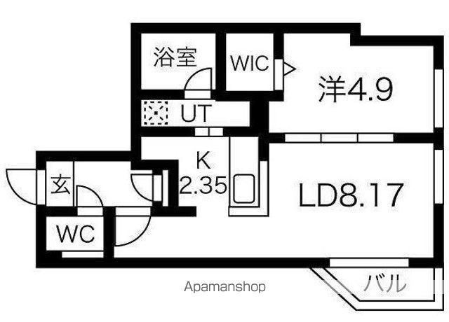 コローレ南郷(1LDK/2階)の間取り写真