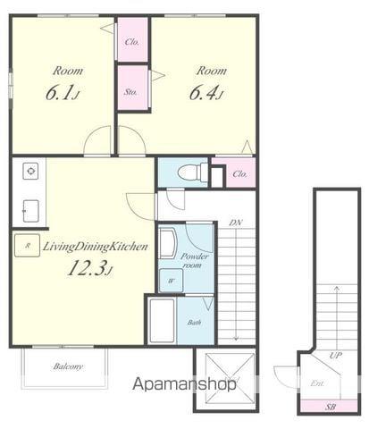 グレースコンフォート(2LDK/2階)の間取り写真