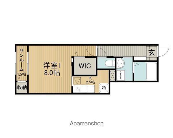 エクラテラス A(1K/1階)の間取り写真