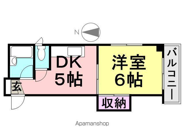 パークサイドU(1K/1階)の間取り写真