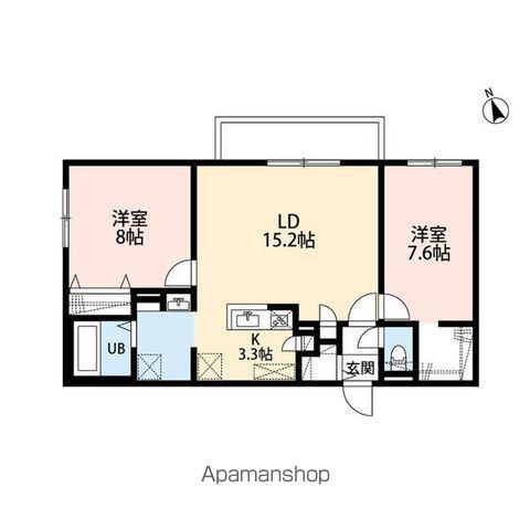 GRANDZABO HONCHO(2LDK/3階)の間取り写真