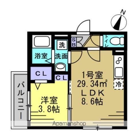 AJ南流山(1LDK/1階)の間取り写真