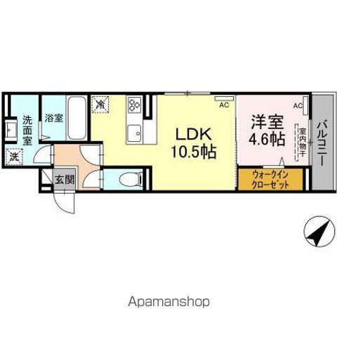 D-RESIDENCE多治米N(1LDK/3階)の間取り写真