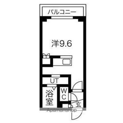 GRANDUKE北円山(1K/4階)の間取り写真