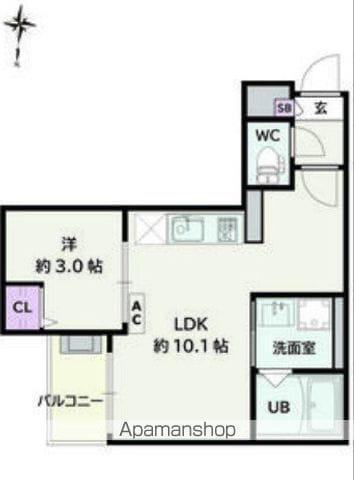 JACK SHINKAI Ⅳ(1LDK/2階)の間取り写真