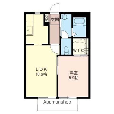 ラージヴィラ三番館(1LDK/2階)の間取り写真