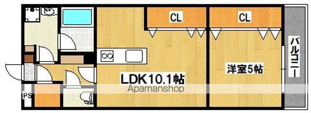 エスタジオ針中野(1LDK/4階)の間取り写真