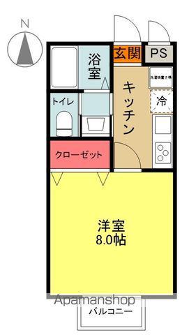 らむフラット(1K/2階)の間取り写真