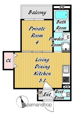 センチュリー昭和町(1LDK/2階)の間取り写真