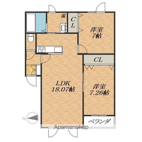 CORSA K(2LDK/1階)の間取り写真