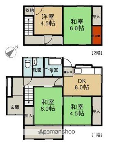 広島電鉄宮島線 古江駅 徒歩4分 2階建 築52年(4DK)の間取り写真